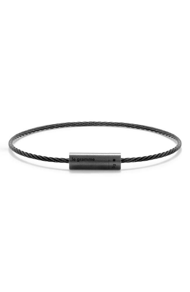 le gramme Men's Cable Bracelet in Black Ceramic Cover