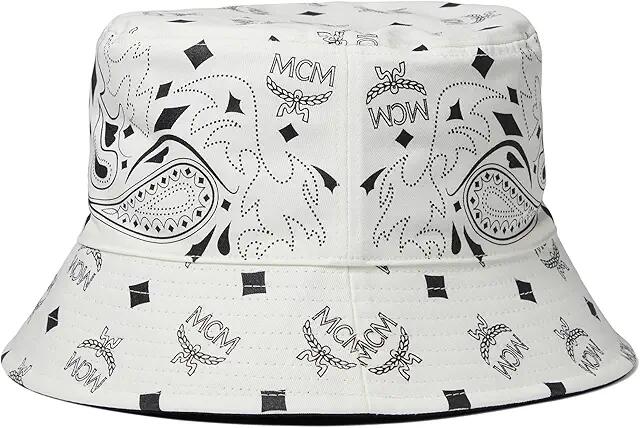 MCM Col Bandana Print Reversible Bucket (Egret) Caps Cover