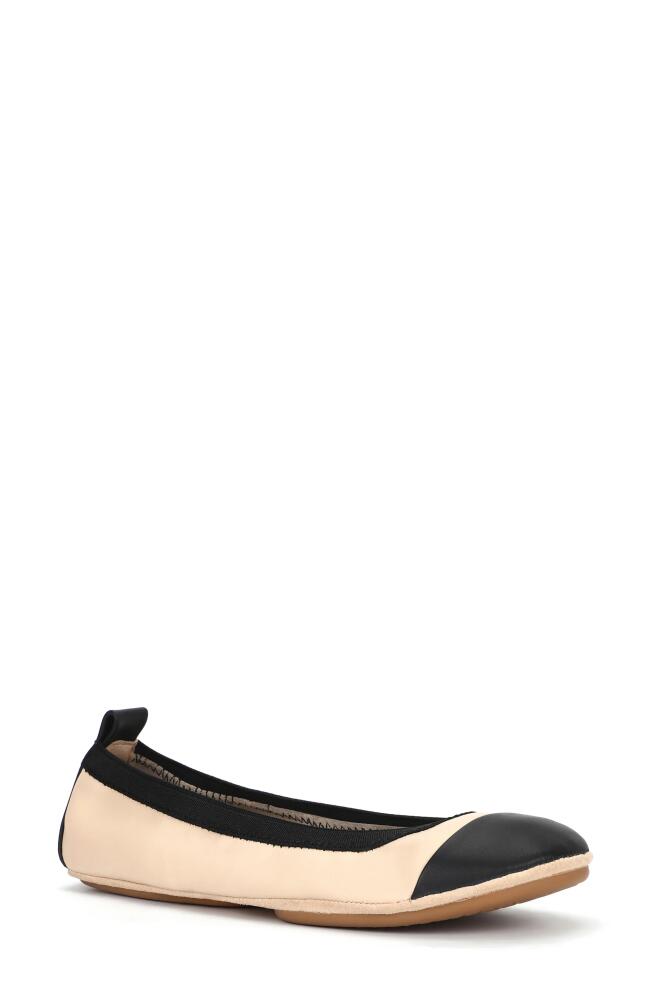 Yosi Samra Samantha Foldable Ballet Flat in Nude/Black Cover