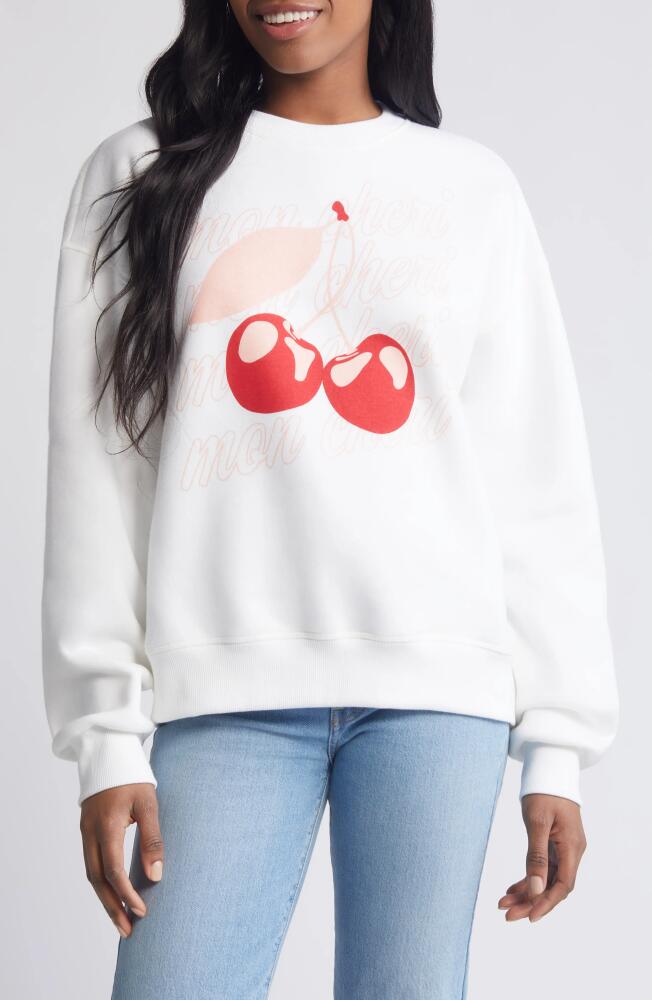 PacSun Mon Cheri Graphic Sweatshirt in Bright White Cover