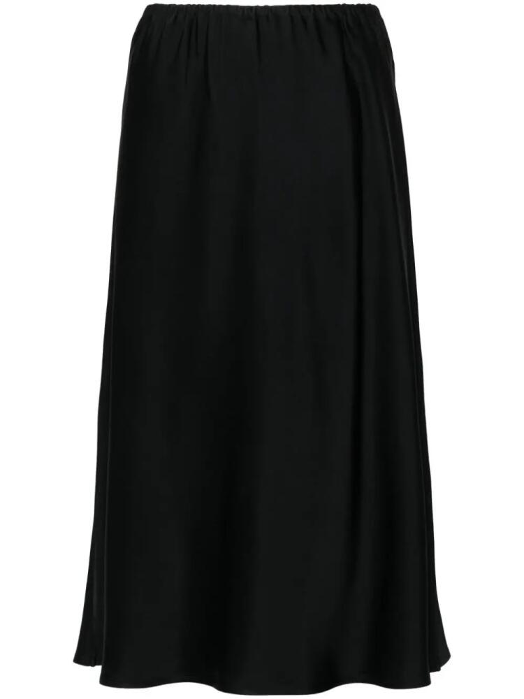 Jil Sander high-waist satin midi skirt - Black Cover