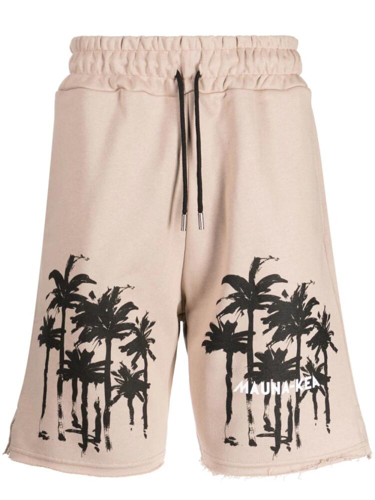 Mauna Kea Dark Palms cotton track shorts - Brown Cover