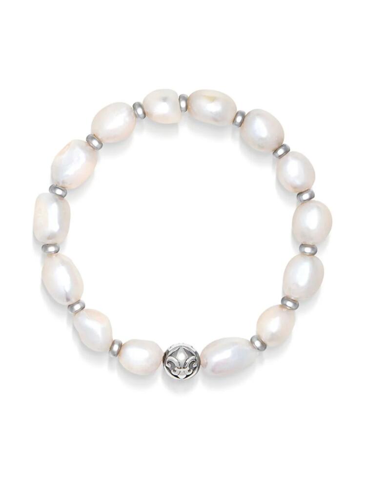 Nialaya Jewelry baroque pearl wristband - White Cover