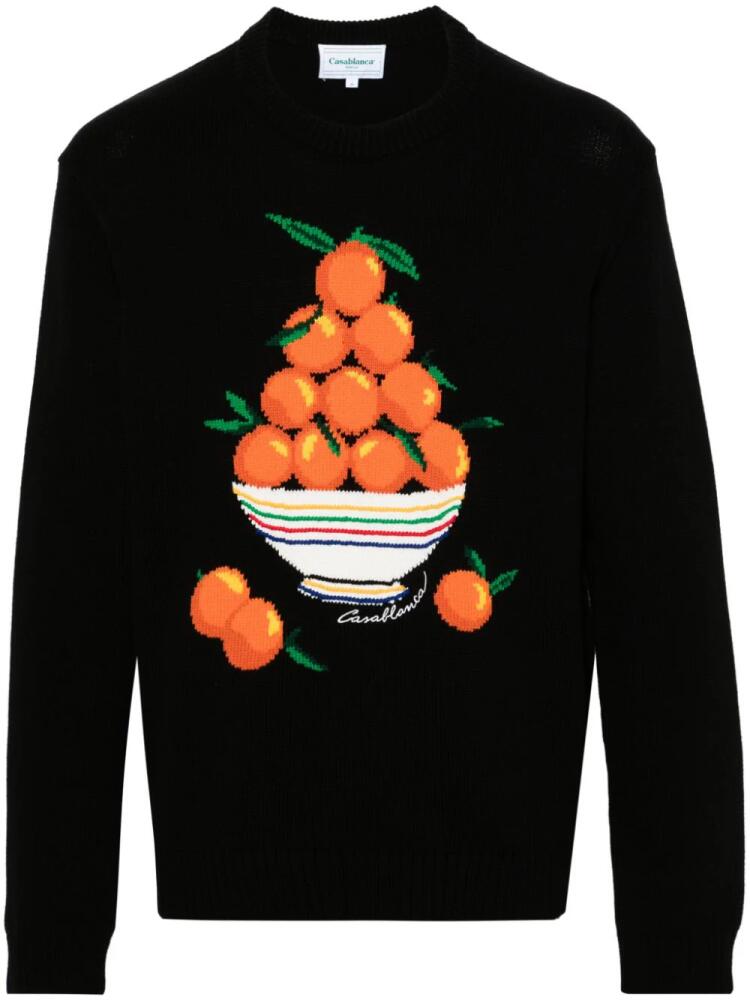 Casablanca Pyramide D'Oranges intarsia-knit jumper - Black Cover