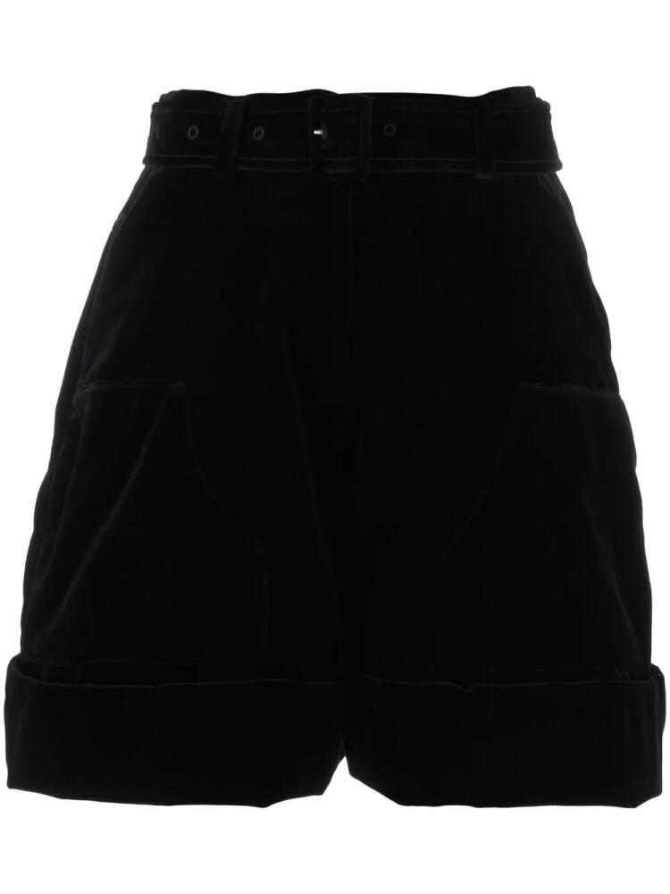 Simone Rocha high-waisted velvet shorts - Black Cover