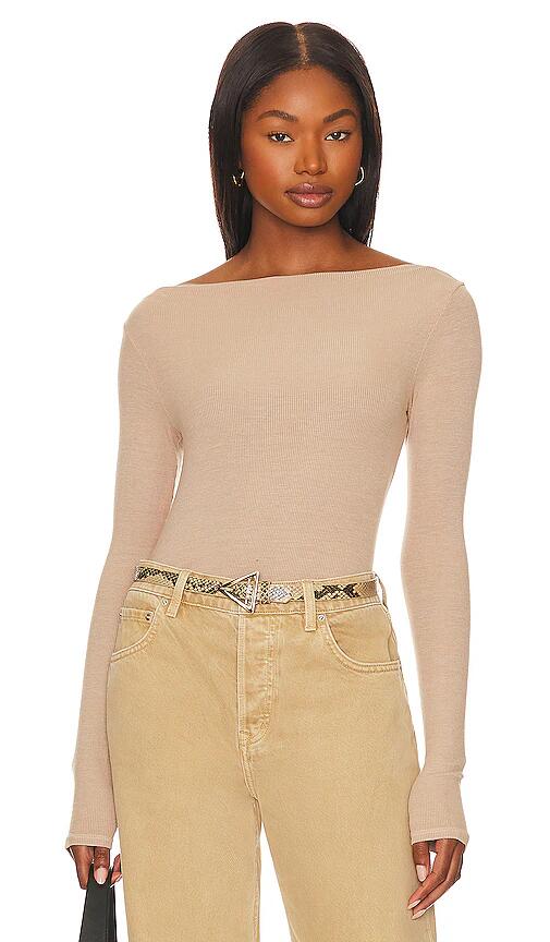 Enza Costa Silk Knit Boat Neck in Beige Cover