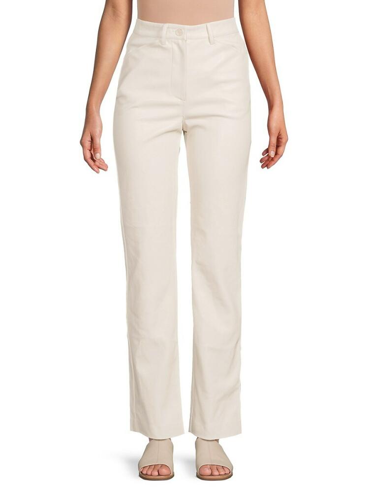 susana monaco Women's Faux Leather Slim Fit Pants - Blanched Cover