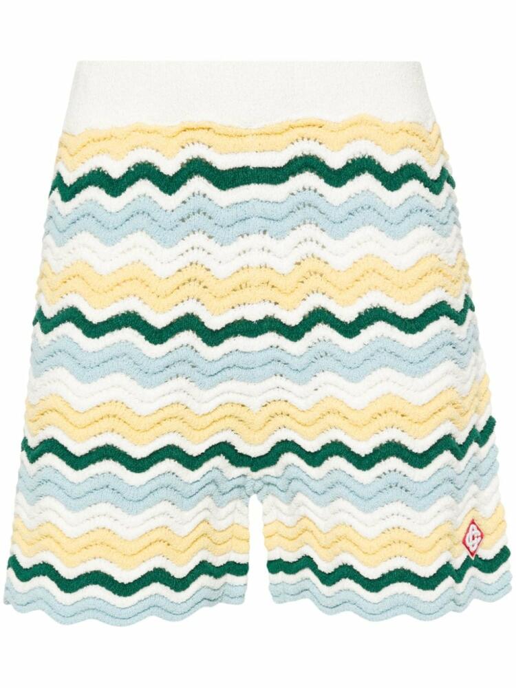 Casablanca Wavy Boucle 3D-knit shorts - White Cover