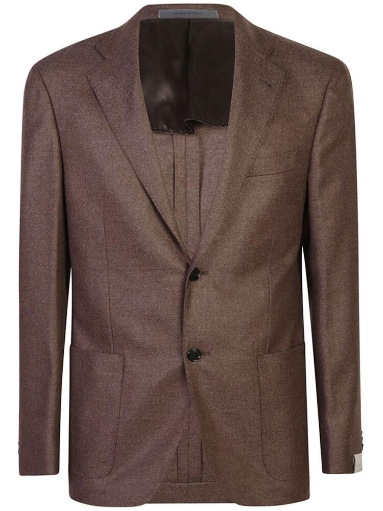 Corneliani mélange-effect blazer - Brown Cover