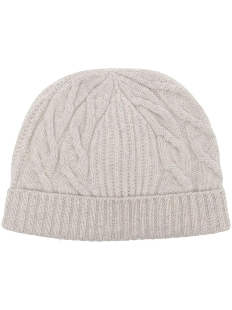 N.Peal cable-knit cashmere beanie - Grey Cover