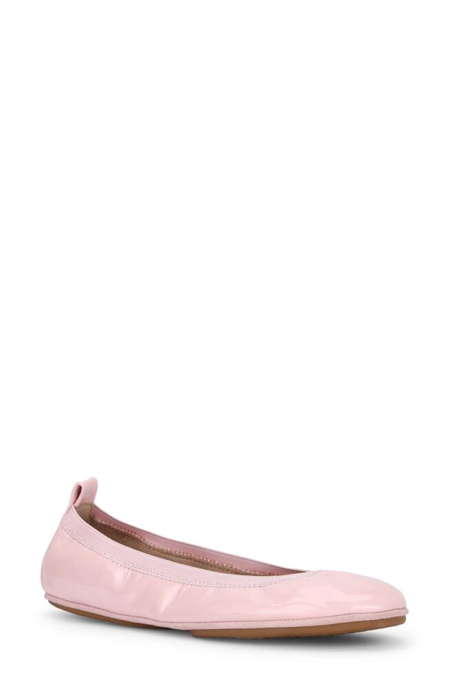 Yosi Samra Samara Foldable Ballet Flat in Blush Patent Cover