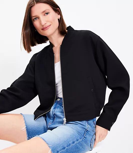 Loft Crepe Bomber Jacket Cover