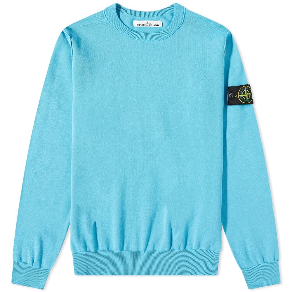 Stone Island Men's Soft Cotton Crew Neck Knit in Turquoise Cover