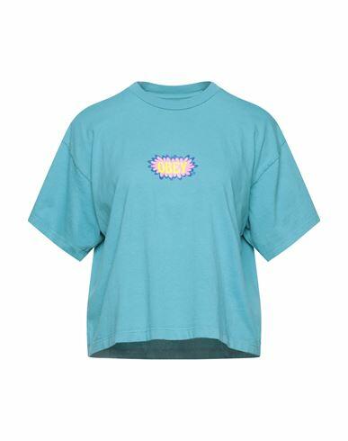 Obey Woman T-shirt Turquoise Cotton Cover