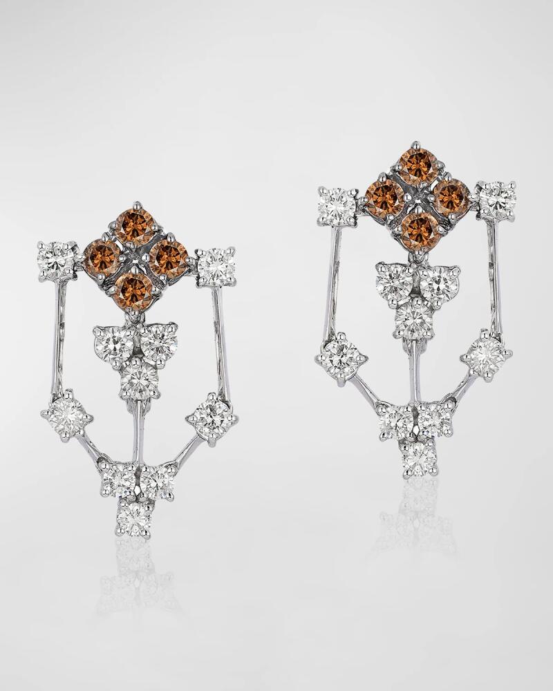 Andreoli 18K White Gold Brown and White Diamond Earrings Cover