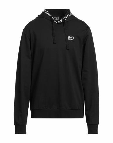 Ea7 Man Sweatshirt Black Cotton, Elastane Cover