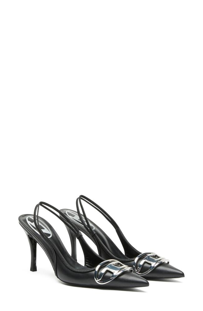 DIESEL Pointed Toe Slingback Pump in Black Cover