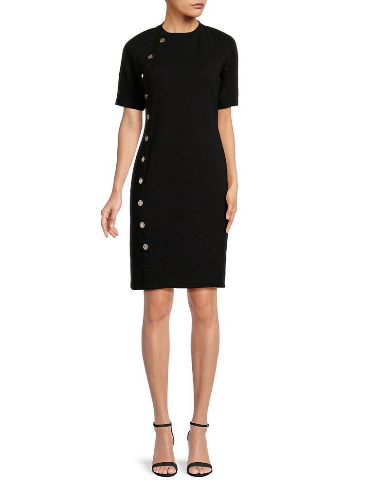 Tommy Hilfiger Women's Short Sleeve Sheath Mini Dress - Black Cover