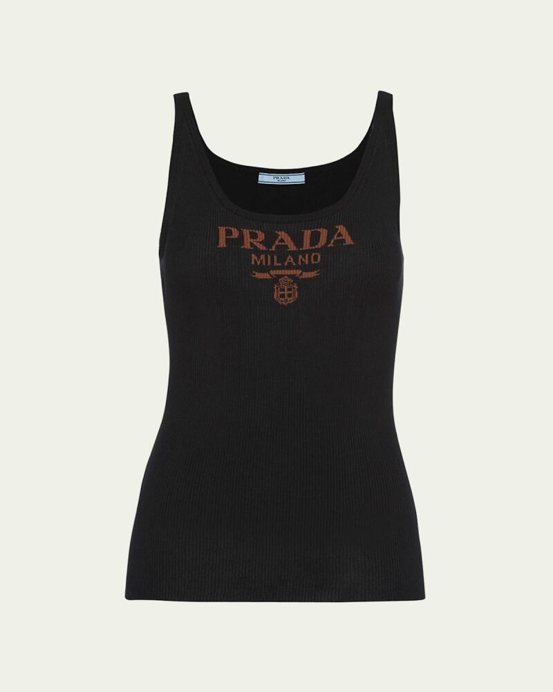 Prada Logo-Print Slim Knit Tank Top Cover