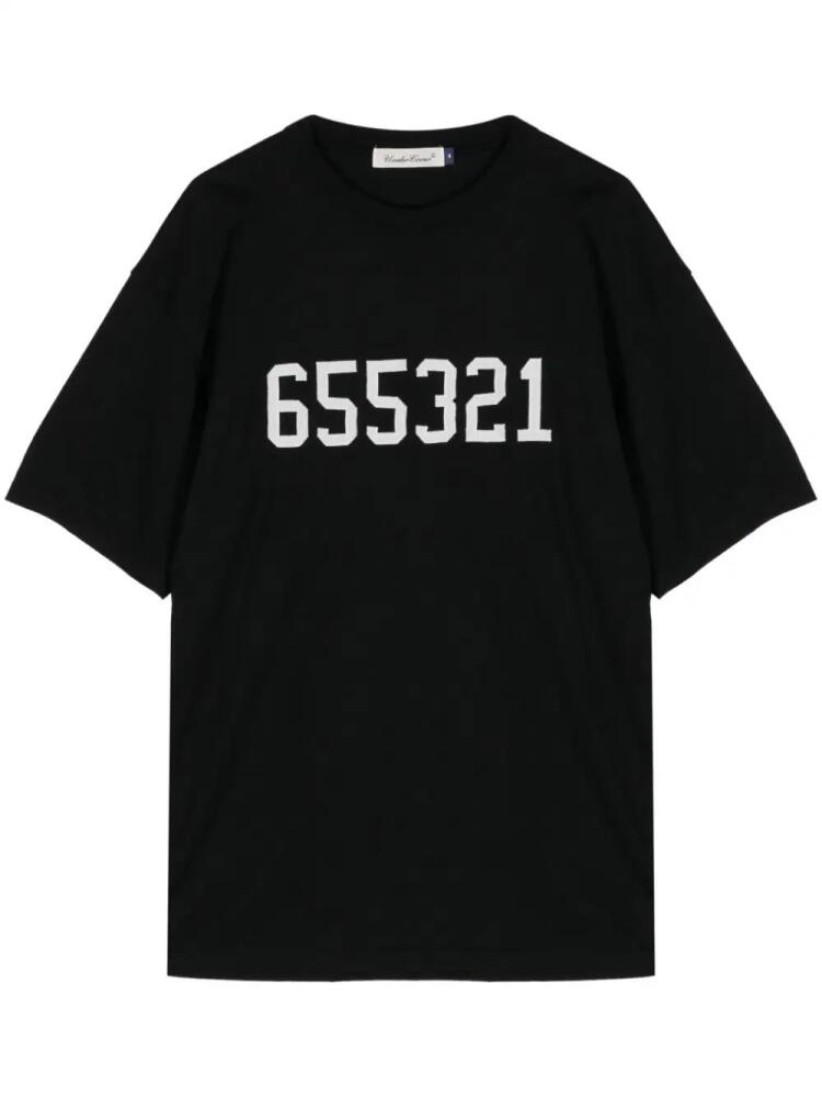 Undercover numbers-print cotton T-shirt - Black Cover