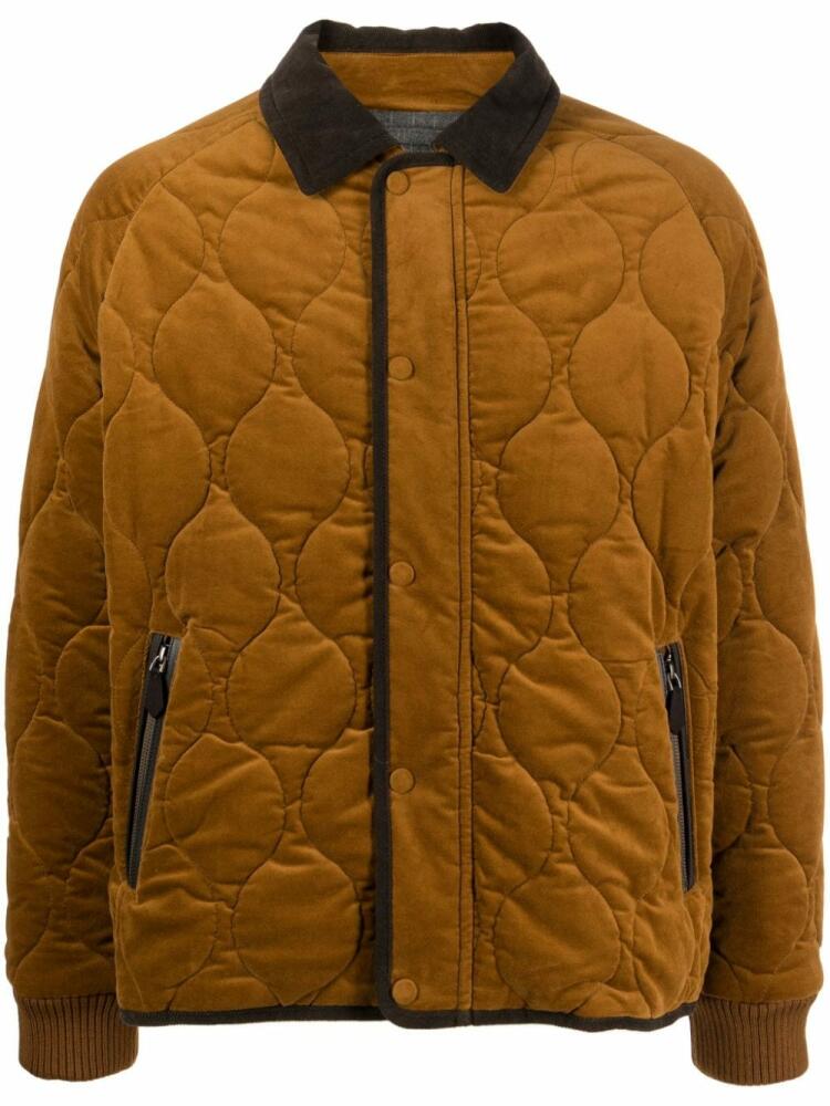 Man On The Boon. corduroy-detail quilted padded jacket - Brown Cover