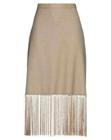 Burberry Woman Midi skirt Khaki Virgin Wool, Cashmere Cover