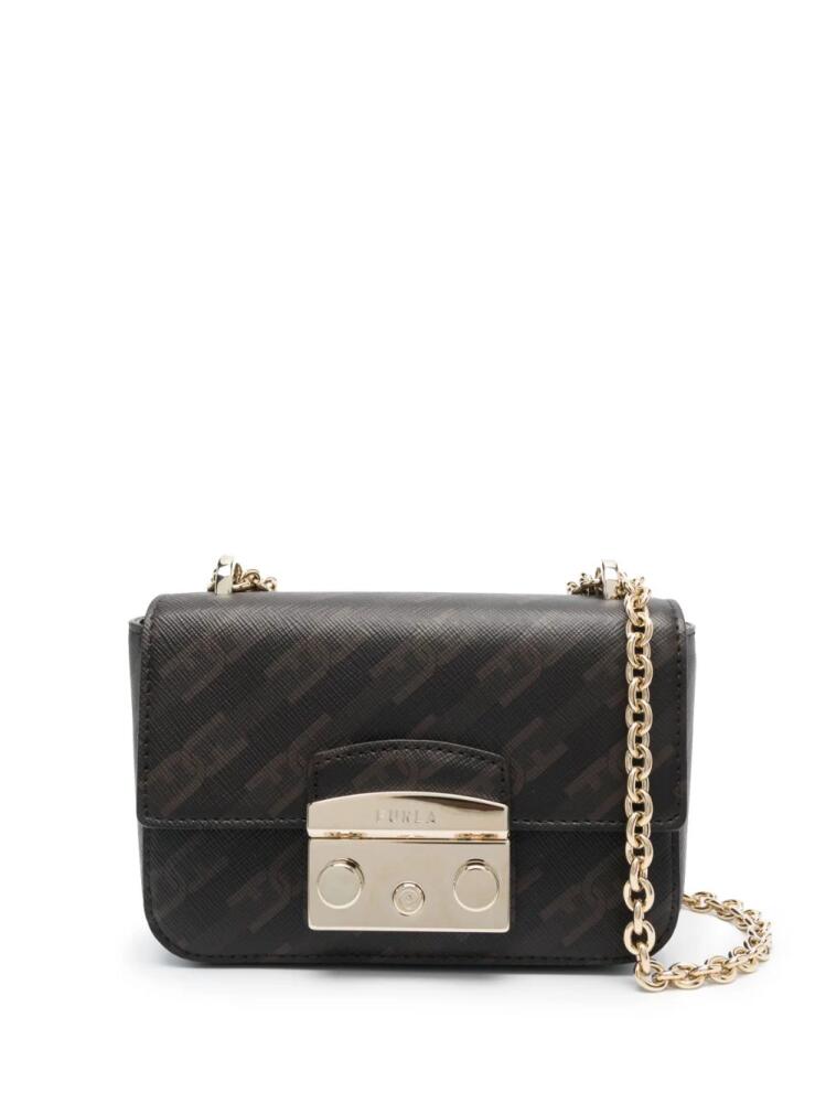 Furla mini Metropolis logo-print crossbody bag - Brown Cover