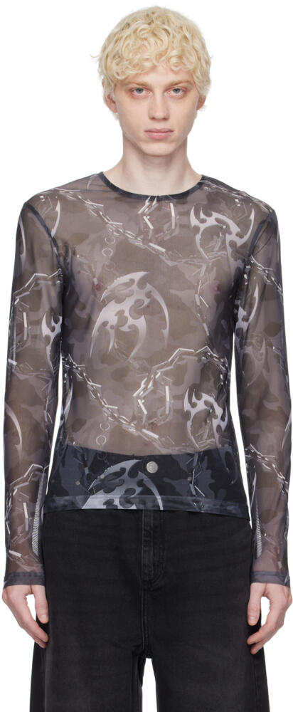 Han Kjobenhavn Gray Camo Printed Long Sleeve T-Shirt Cover