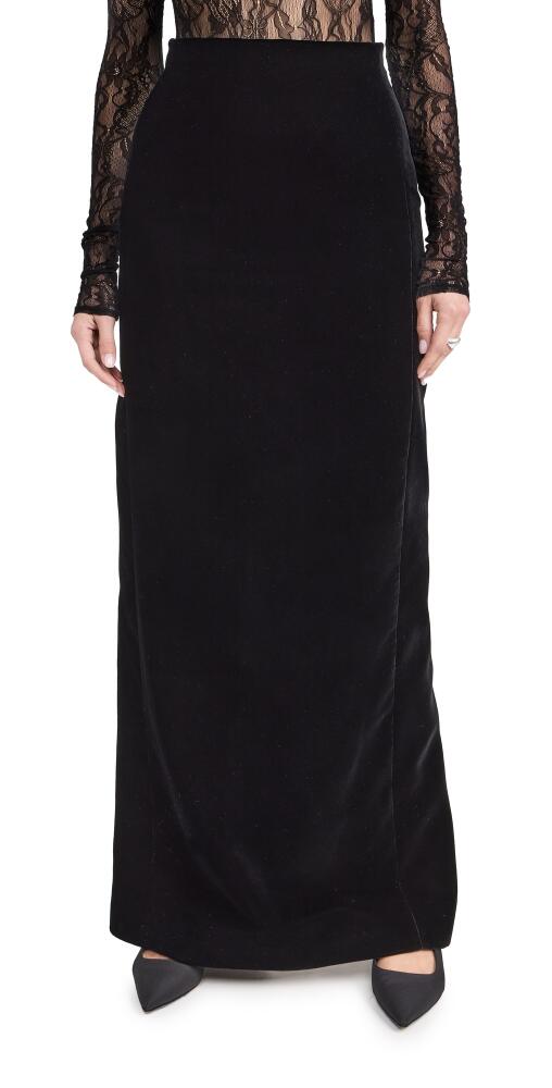 WARDROBE. NYC Velvet Column Skirt Black Cover