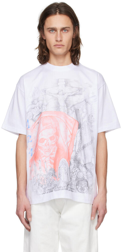 424 White Printed T-Shirt Cover