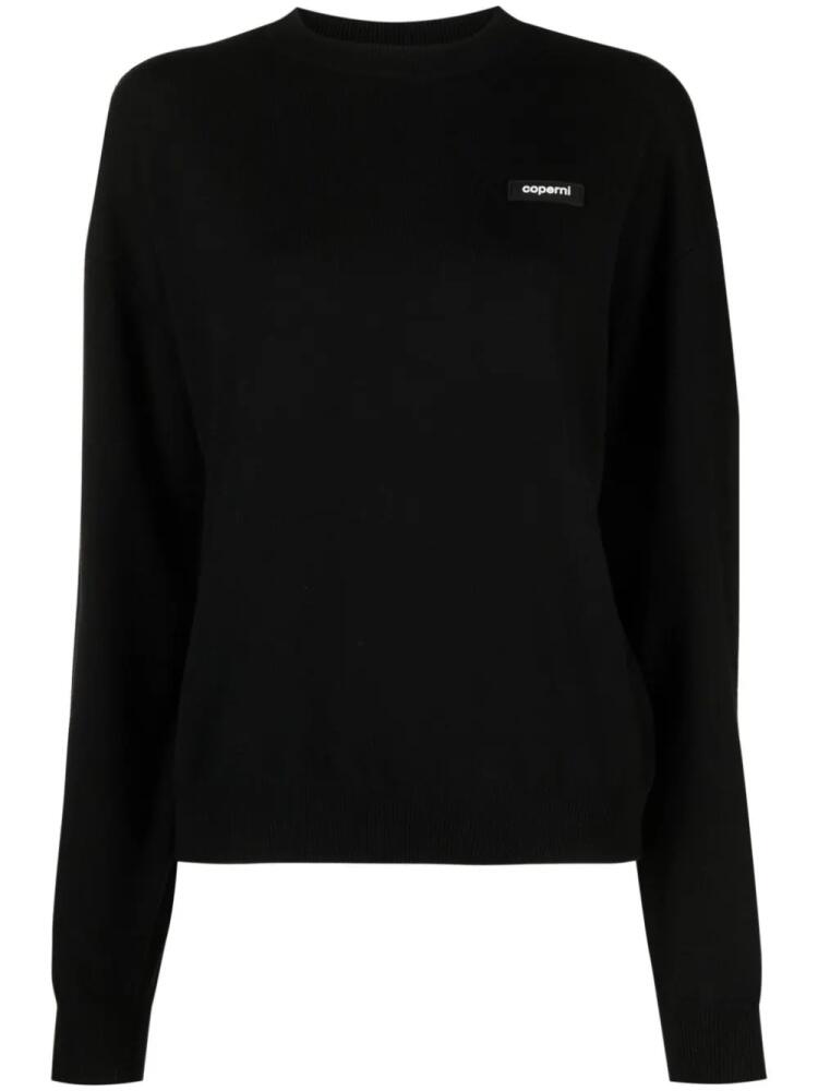 Coperni logo-print long-sleeve jumper - Black Cover