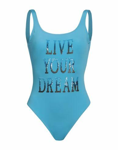 Alberta Ferretti Woman One-piece swimsuit Sky blue Polyamide, Elastane Cover