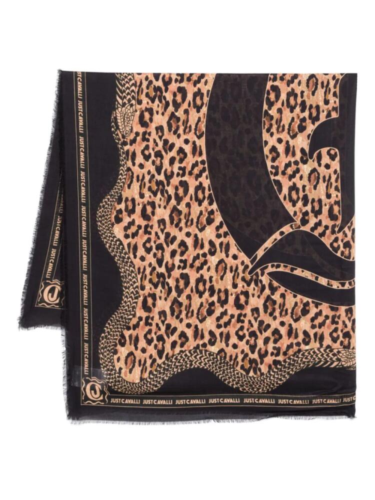 Just Cavalli seasonal-print scarf - Black Cover