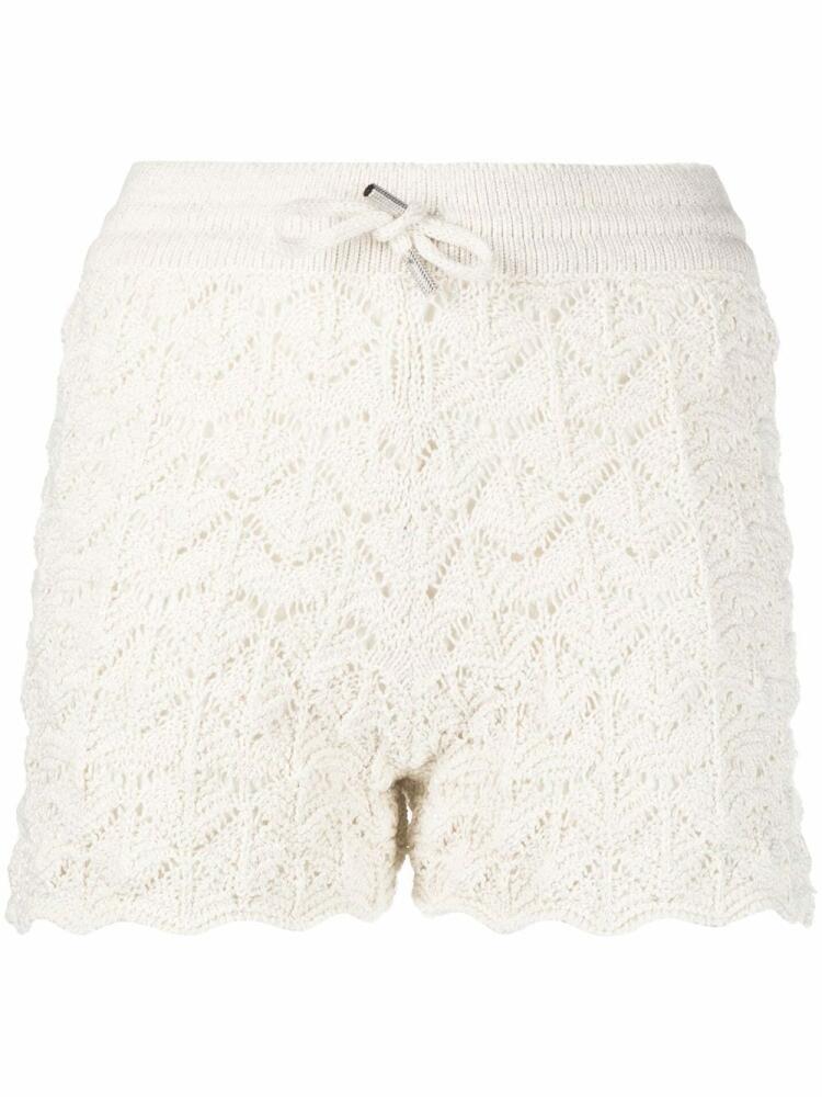 Eleventy drawstring-waist knit shorts - White Cover