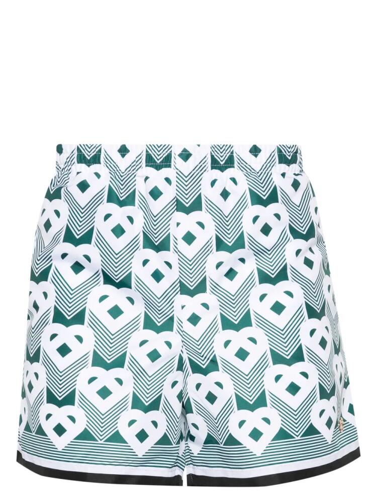 Casablanca Heart Monogram swim shorts - White Cover