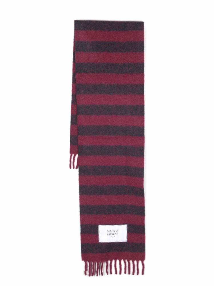 Maison Kitsuné Rugby striped scarf - Purple Cover