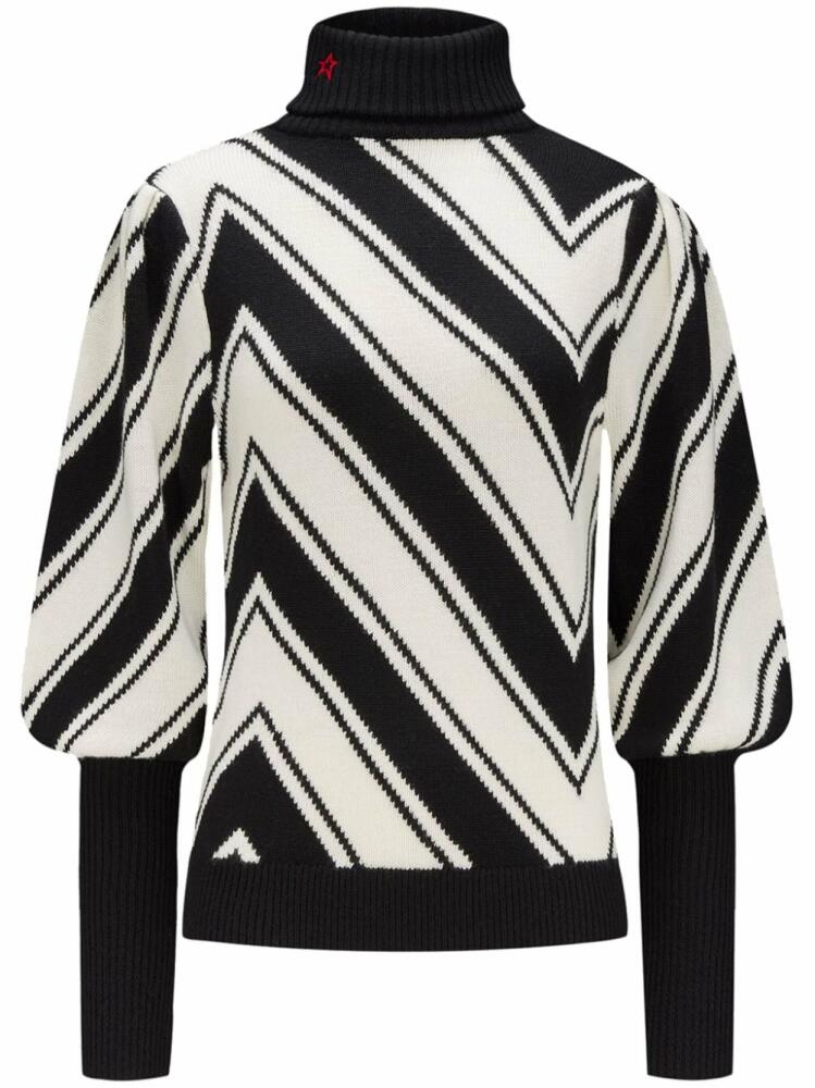 Perfect Moment chevron-knit merino ski jumper - Black Cover