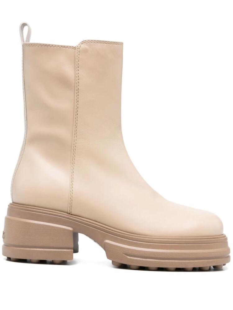 Tod's zip-up leather boots - Neutrals Cover