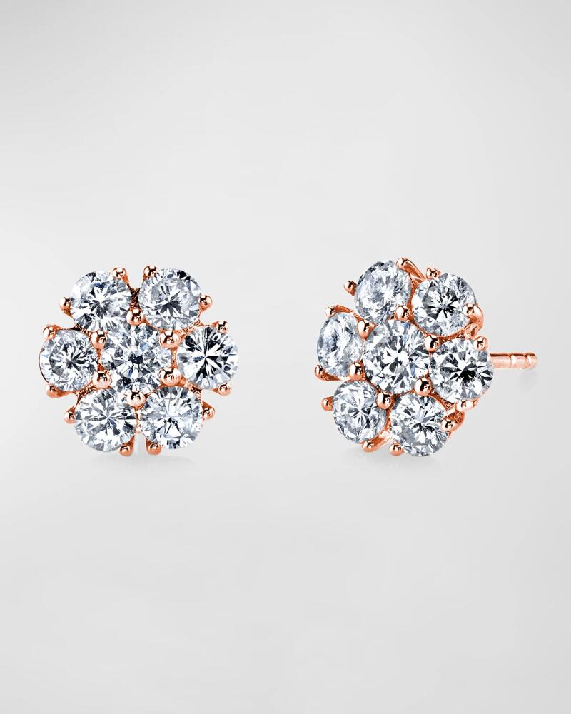 Neiman Marcus Diamonds Round Diamond Flower Stud Earrings, 1.7tcw Cover