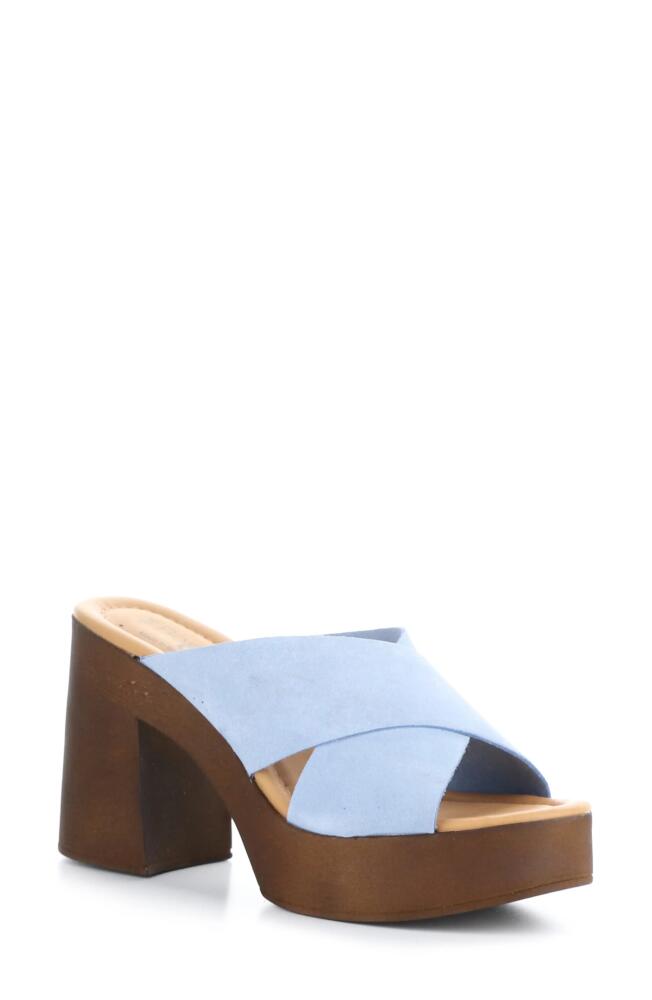 Bos. & Co. Wilma Crisscross Platform Sandal in Sky Suede Cover