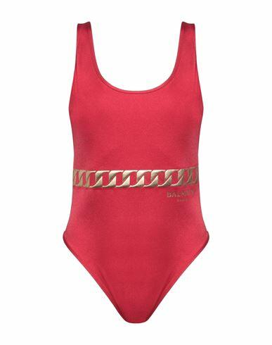 Balmain Woman One-piece swimsuit Red Polyamide, Elastane Cover