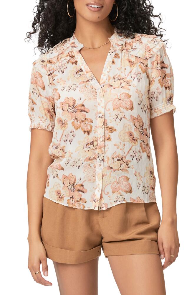 PAIGE Floral Silk Button-Up Shirt in Cream Multi Cover