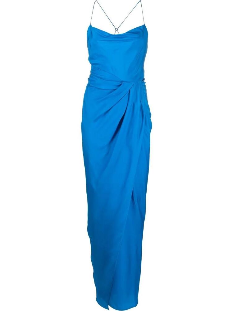 GAUGE81 Shiroi draped silk maxi dress - Blue Cover