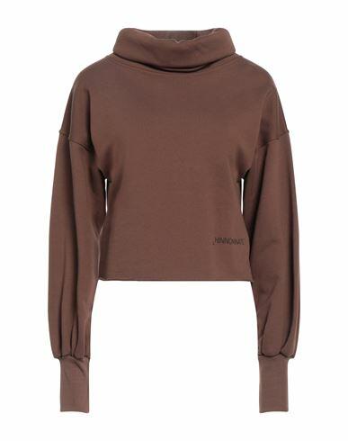 Hinnominate Woman Sweatshirt Brown Cotton, Elastane Cover