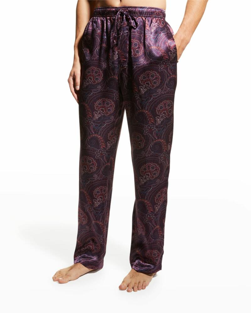 Majestic International Men's Silk Paisley Lounge Pants Cover