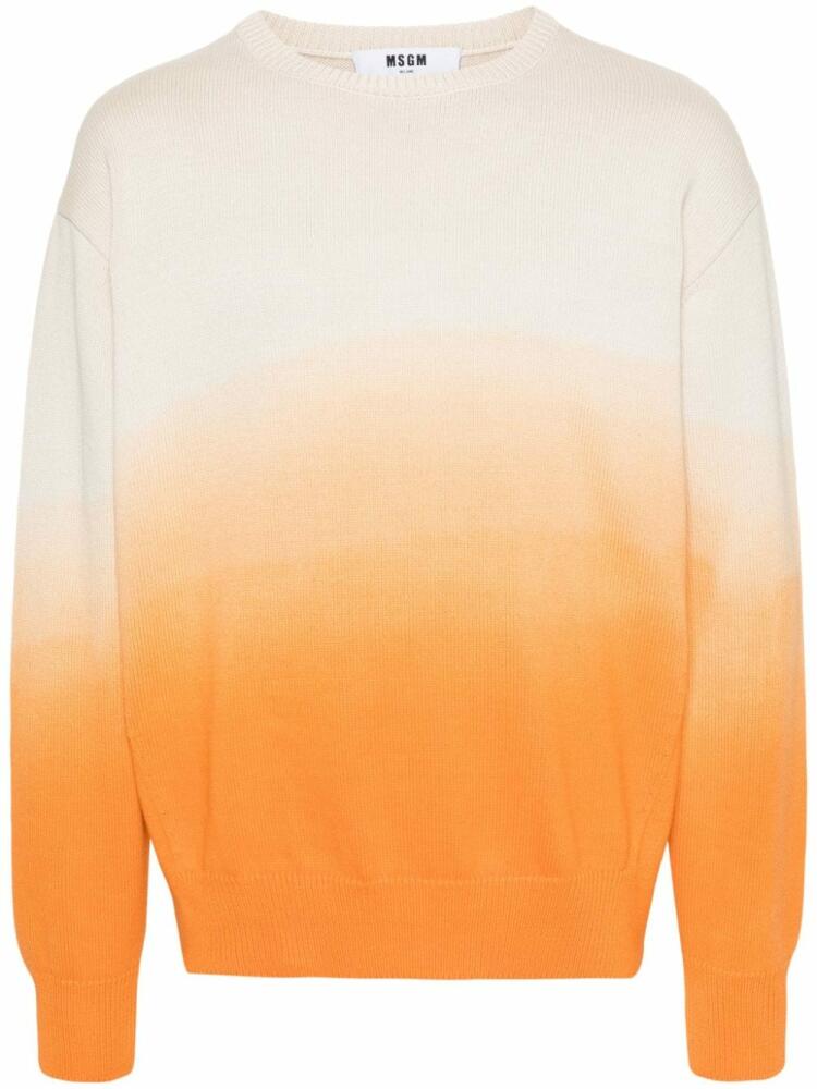 MSGM ombré-effect cotton jumper - Neutrals Cover