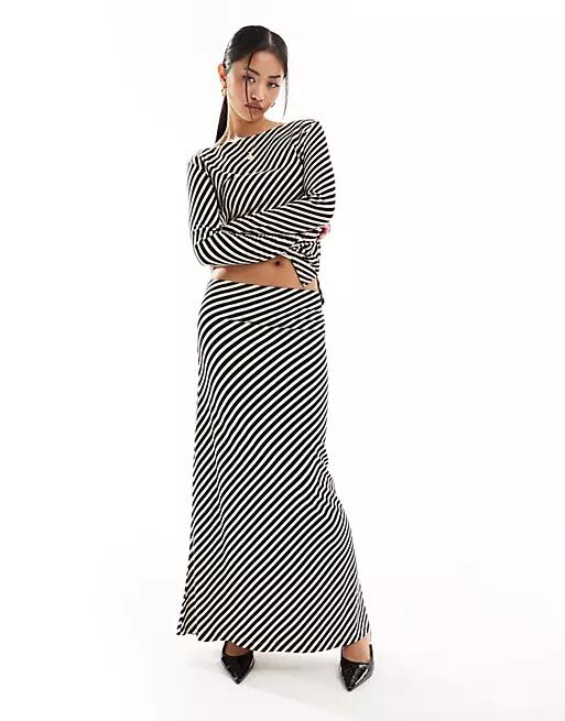 Nobody's Child Mason midi skirt in horizontal stripe - part of a set-Multi Cover