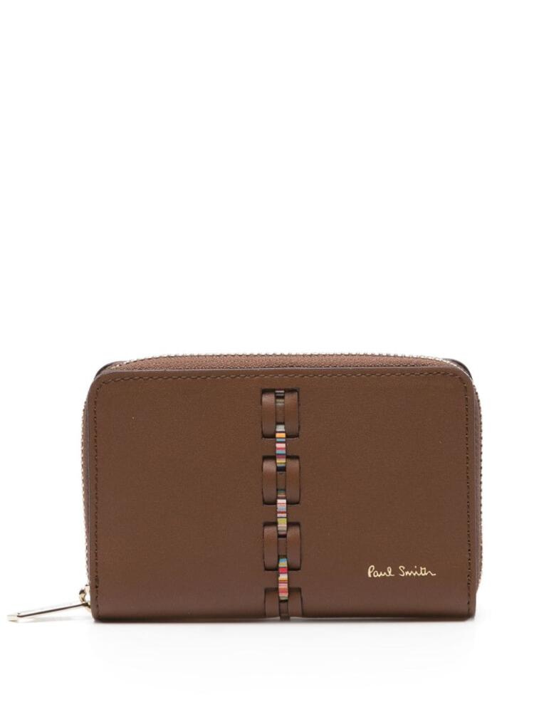 Paul Smith Stripe-woven leather wallet - Brown Cover