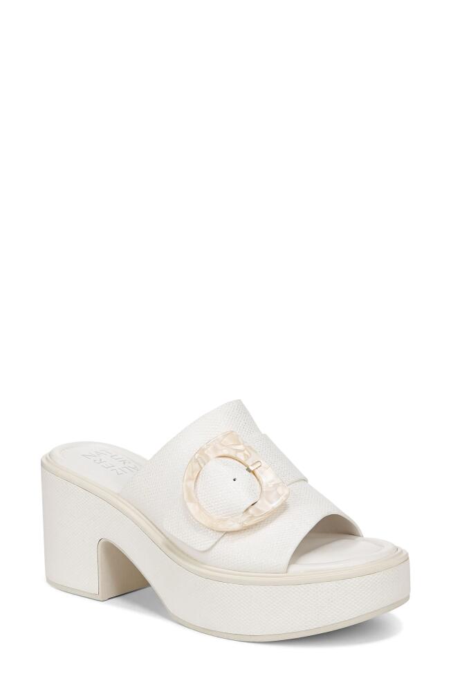 Naturalizer Clara Platform Slide Sandal in Bright White Faux Leather Cover