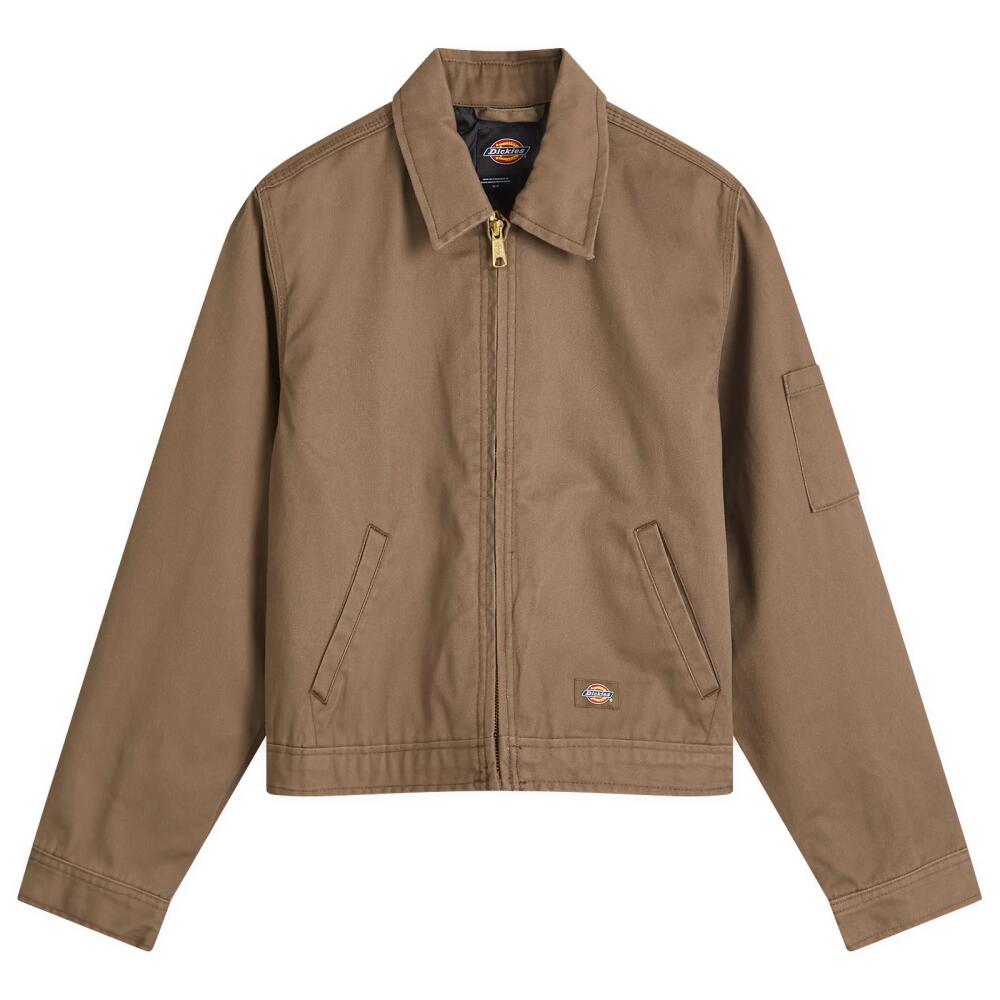 Dickies Women's Lined Eisenhower Cropped Jacket in Mushroom Cover